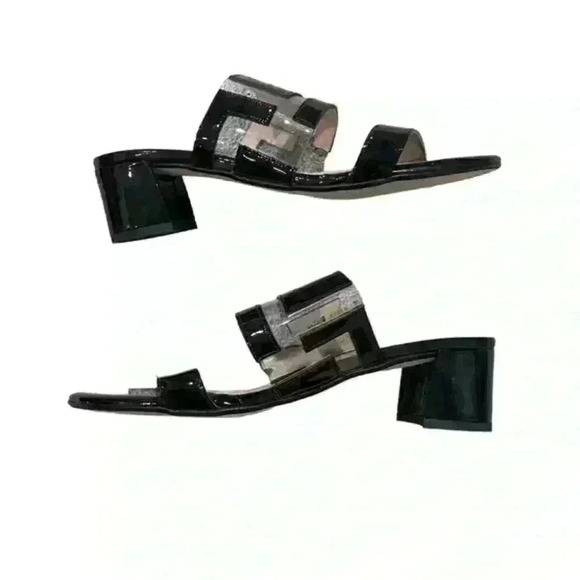 Patricia Green Black & Clear Patent Leather Heels - Size 8.5 - Picture 2 of 6